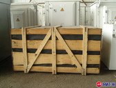 Мачтовая подстанция МТП-250, упакованная  в деревянный ящик на складе компании "МИТЭК" в Санкт-Петербурге